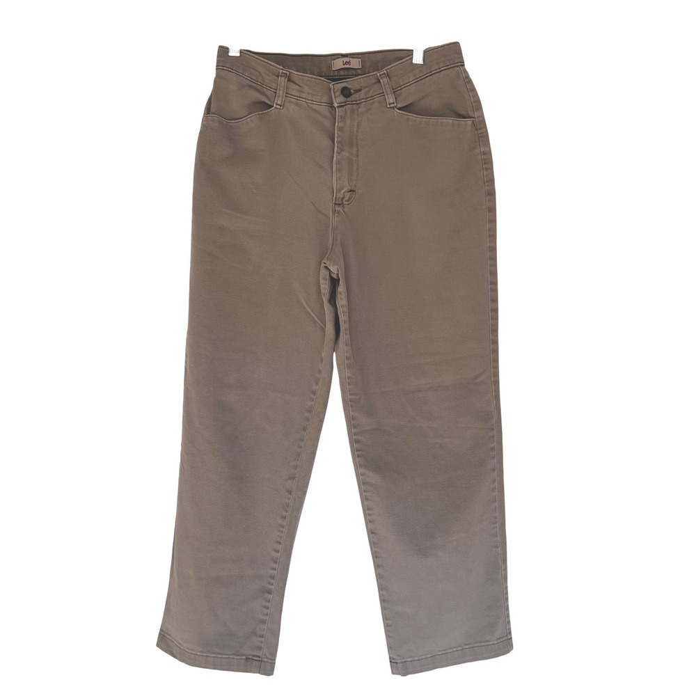 Y2K Lee Women's Chino Pants Size‎ 8 SP Brown Stretch Cotton 2000s Vintage